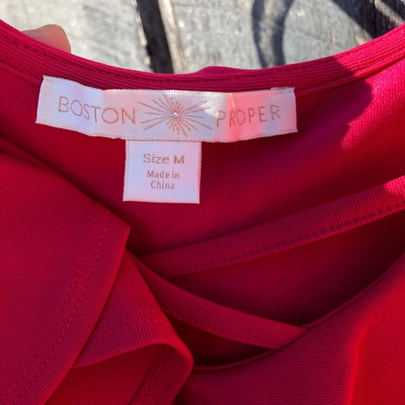 NWT Boston Proper Off the Shoulder Mini Dress Red Berry Medium - Picture 4 of 6